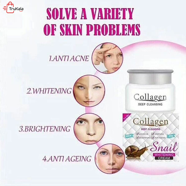 کرم جوانساز و آبرسان کلاژن حلزون | Collagen Whitening Creame
