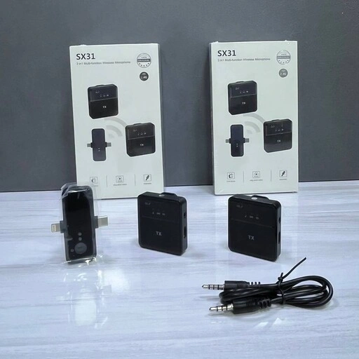 میکروفن یقه ای دو کاربره وایرلس دار مدل SX31 ا Wireless Microphone SX31
